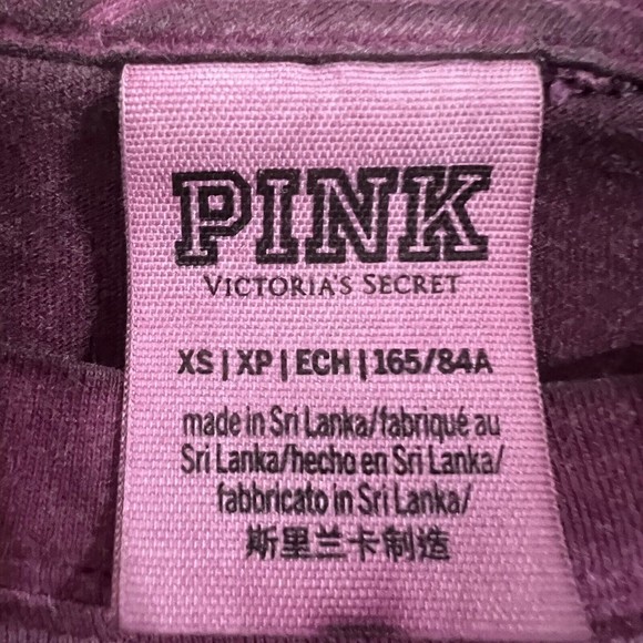 Pink Victoria's Secret Womens Shirt Size XS PINK Spellout on back Long Sleeve - Picture 6 of 7
